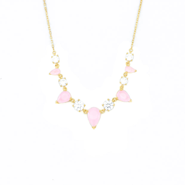 Pink Teardrops Necklace