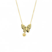 Butterfly Heart Drop Necklace