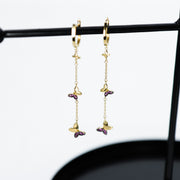 Long Butterfly Drop Earrings