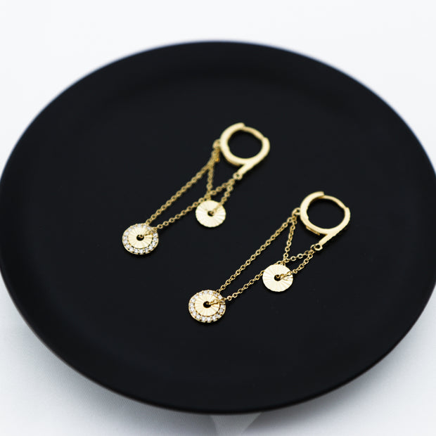 Layered Circle Drop Earrings