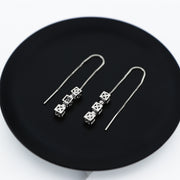 Long Modern Cubes Drop Earrings