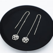 Long Flower Drop Earrings