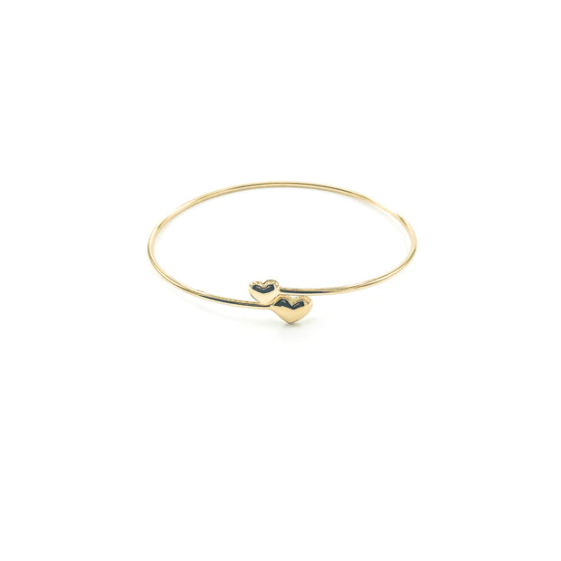 Double Open Heart Bangle