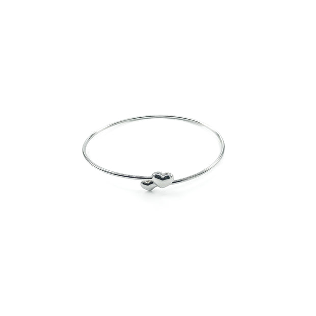 Double Open Heart Bangle